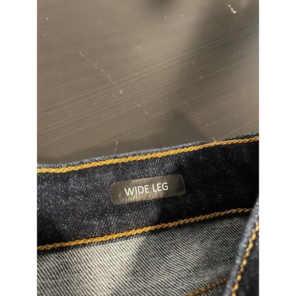 Judy Blue Jeans Womens 7/28 Dark Wash Wide Leg Raw Hem Cropped Stretch JB82517DK - Picture 4 of 10